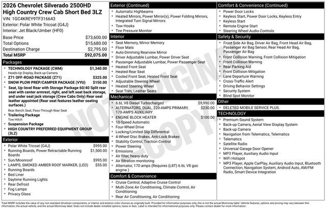 2026 Chevrolet Silverado 2500HD High Country