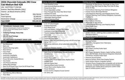 2026 Chevrolet Colorado ZR2