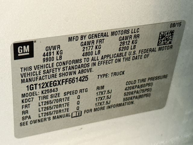 2015 GMC Sierra 2500HD Base LONG BOX