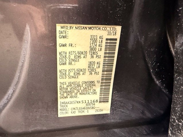 2019 Nissan Titan SV 5.6L V8 w/ NAVIGATION