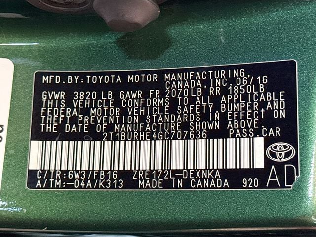 2016 Toyota Corolla LE