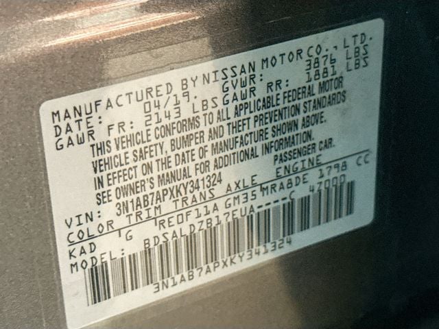 2019 Nissan Sentra SV