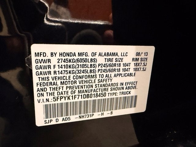 2013 Honda Ridgeline Sport Front Bucket Seats