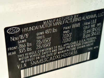 2020 Hyundai Santa Fe SEL