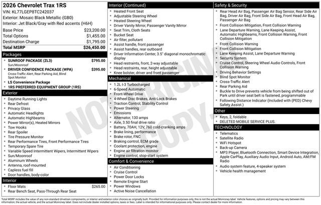2026 Chevrolet Trax 1RS