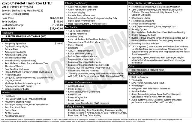 2026 Chevrolet TrailBlazer LT