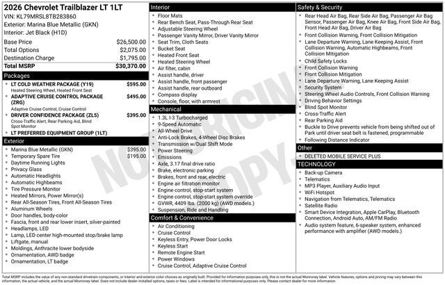 2026 Chevrolet TrailBlazer LT