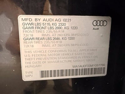 2021 Audi Q3 Premium quattro w/ Pwr Liftgate