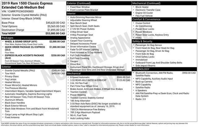 2019 RAM 1500 Classic Express 4WD
