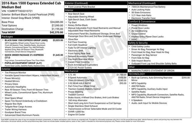 2016 RAM 1500 Express 4WD