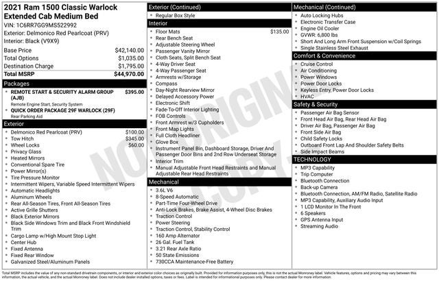 2021 RAM 1500 Classic Warlock 4X4