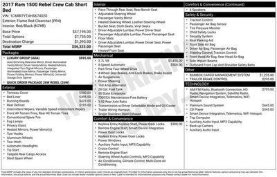 2017 RAM 1500 Rebel 4WD 1 OWNER & CLEAN CARFAX