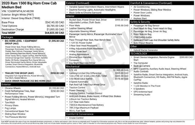 2020 RAM 1500 Big Horn/Lone Star 4WD