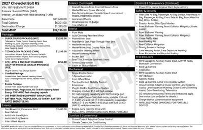 2027 Chevrolet Bolt EV RS