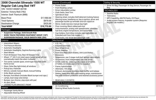 2008 Chevrolet Silverado 1500 Work Truck
