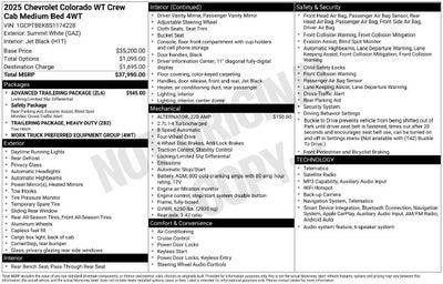 2025 Chevrolet Colorado Work Truck 4WD