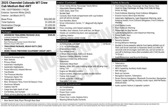 2025 Chevrolet Colorado Work Truck 4WD