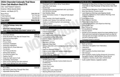 2026 Chevrolet Colorado Trail Boss