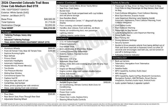 2026 Chevrolet Colorado Trail Boss