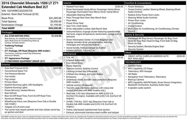 2016 Chevrolet Silverado 1500 LT LT2