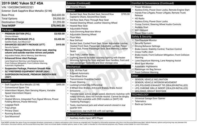 2019 GMC Yukon SLT 4WD