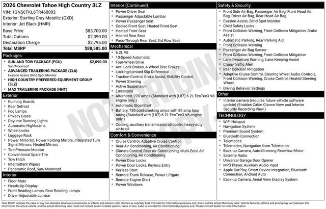 2026 Chevrolet Tahoe High Country