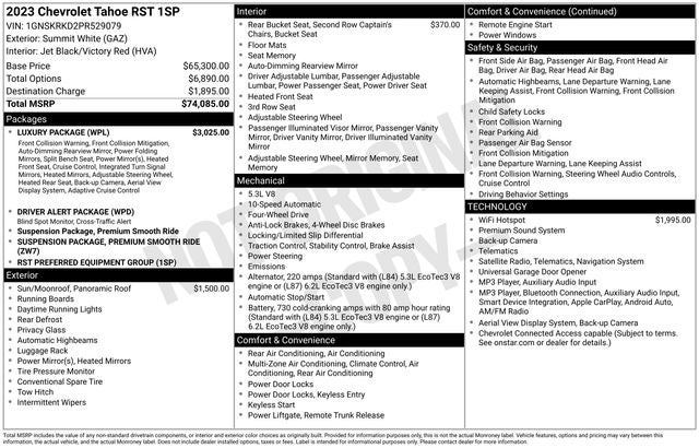 2023 Chevrolet Tahoe RST 4WD