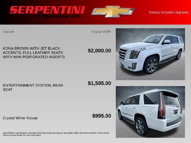 2016 Cadillac Escalade Luxury 4WD W/ SUNROOF