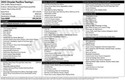 2020 Chrysler Pacifica Touring L 8 PASSENGER SEATING