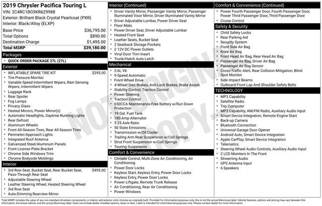 2019 Chrysler Pacifica Touring L