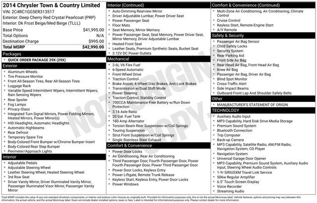 2014 Chrysler Town & Country Limited