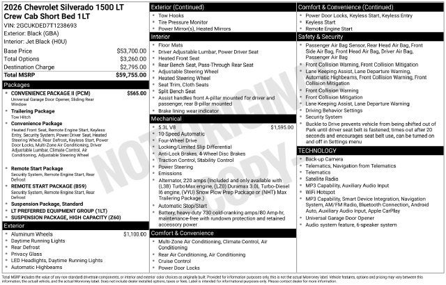 2026 Chevrolet Silverado 1500 LT LT1