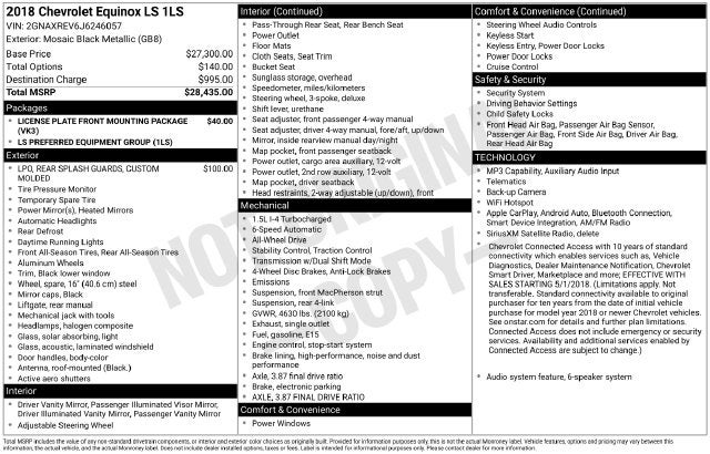 2018 Chevrolet Equinox LS AWD