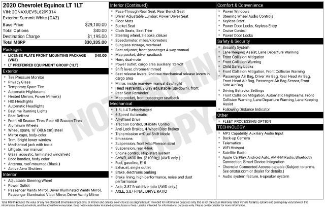 2020 Chevrolet Equinox LT AWD
