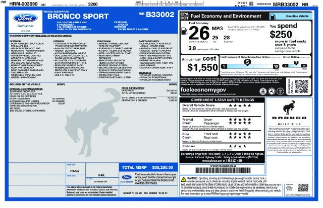 2021 Ford Bronco Sport Outer Banks