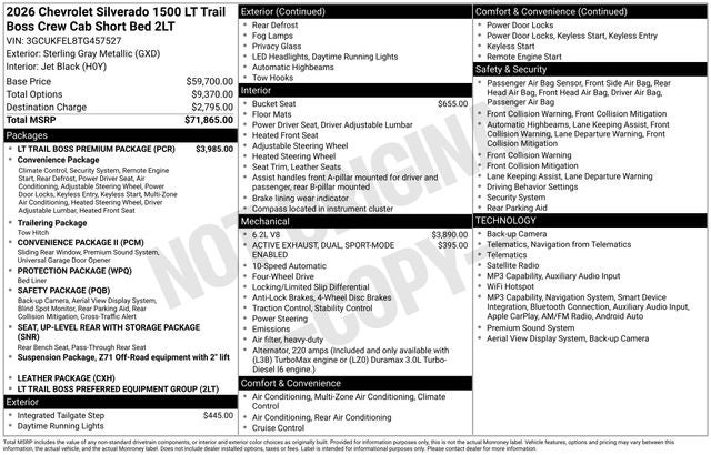 2026 Chevrolet Silverado 1500 LT Trail Boss
