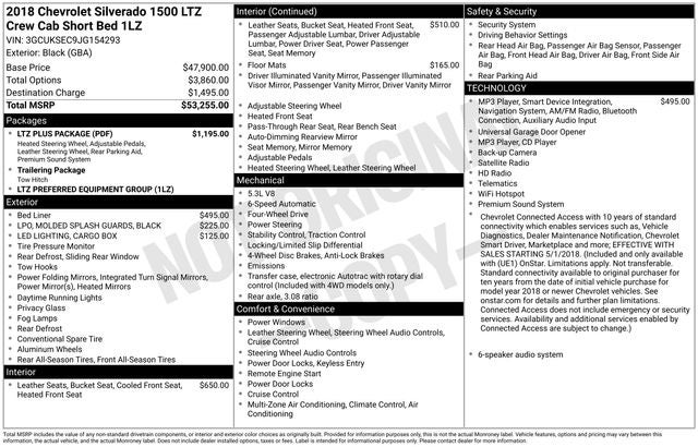 2018 Chevrolet Silverado 1500 LTZ 1LZ W/ BOSE