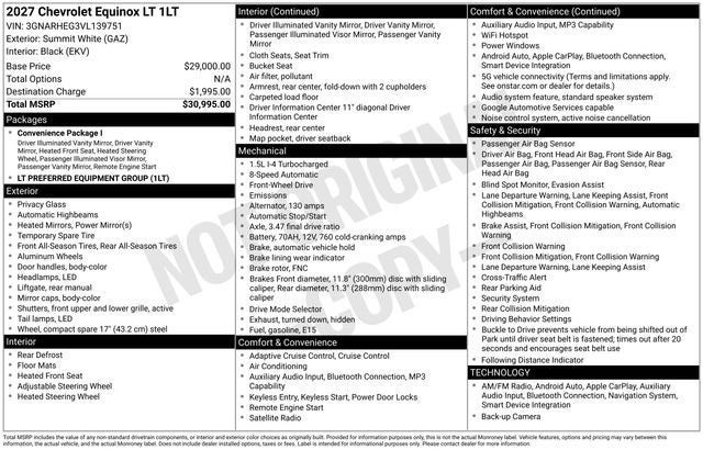 2027 Chevrolet Equinox LT