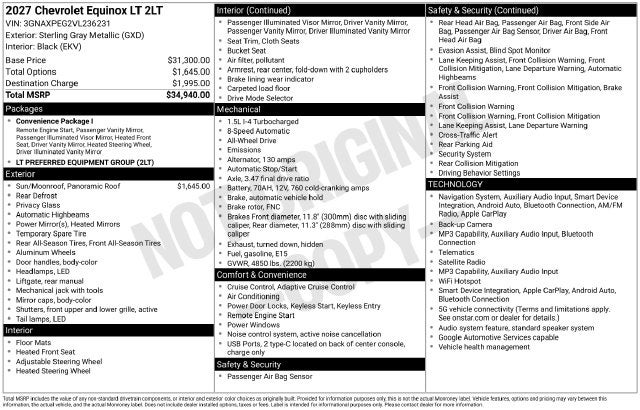 2027 Chevrolet Equinox LT