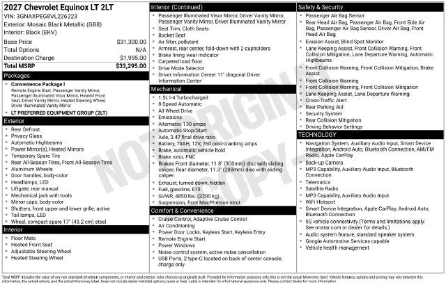 2027 Chevrolet Equinox LT
