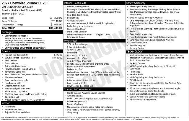 2027 Chevrolet Equinox LT