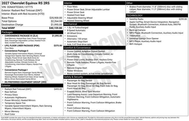 2027 Chevrolet Equinox RS