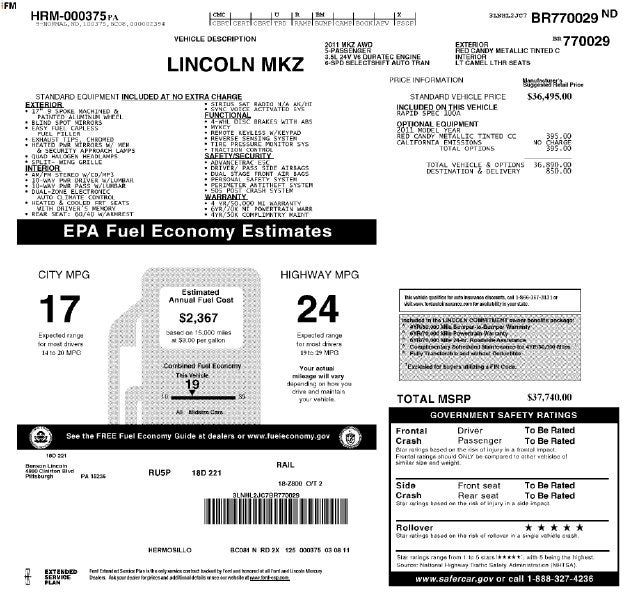 2011 Lincoln MKZ Base