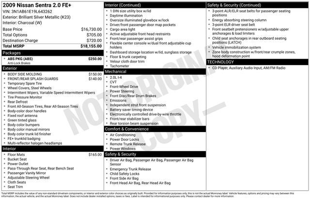 2009 Nissan Sentra 2.0