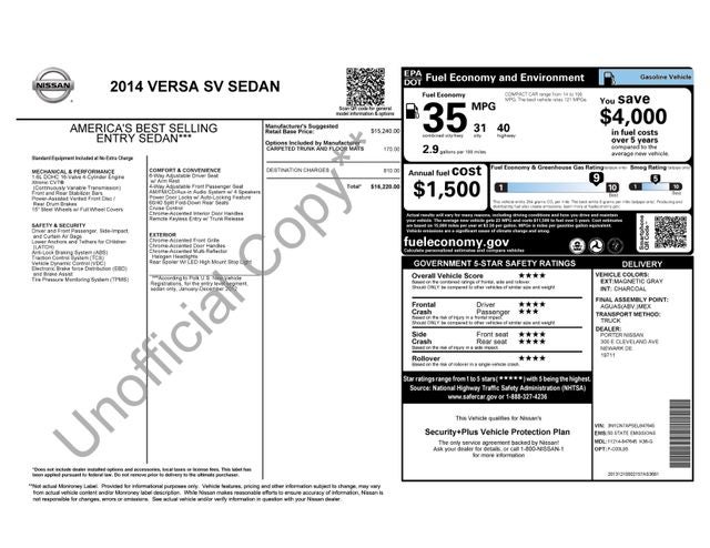 2014 Nissan Versa 1.6 SV