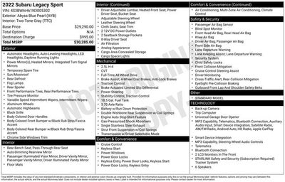 2022 Subaru Legacy 2.5i Sport AWD
