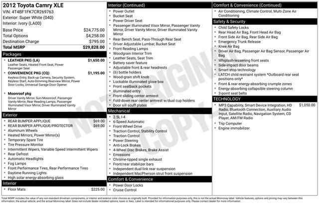 2012 Toyota Camry XLE