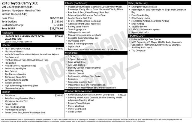 2010 Toyota Camry XLE
