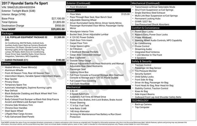 2017 Hyundai Santa Fe Sport 2.4 Base AWD