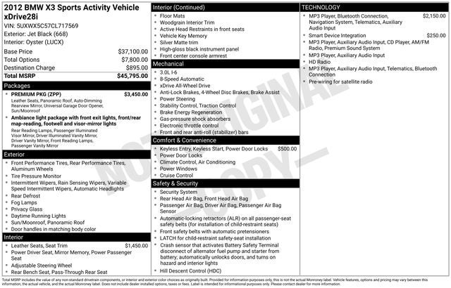 2012 BMW X3 xDrive28i